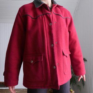 Vintage 90s wool and leather ranch western chore coat